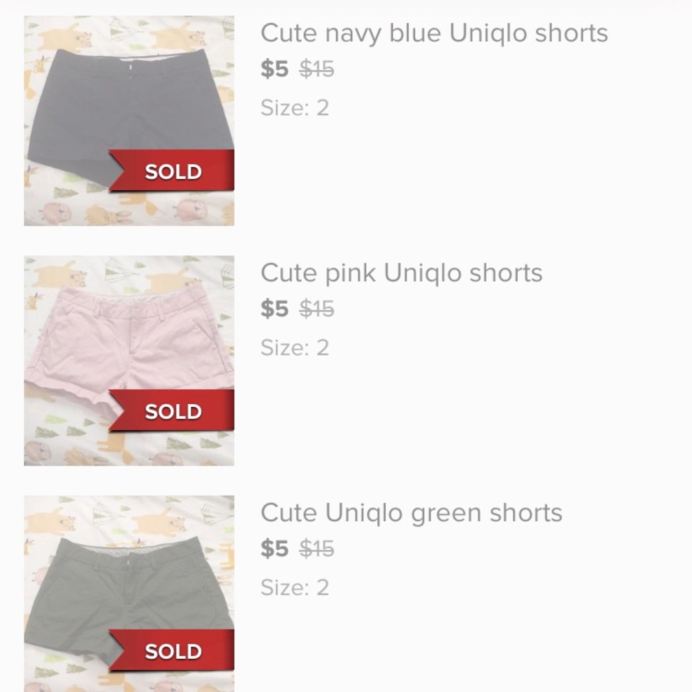 Uniqlo shorts bundle for kasiaannaa